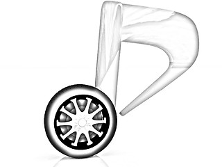 Image showing note is car-wheel