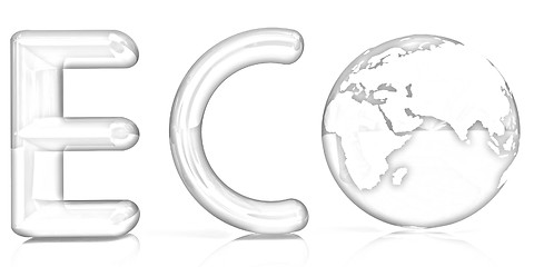 Image showing Word Eco with 3D globe