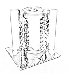 Image showing Abstract chrome metal pressure vessel