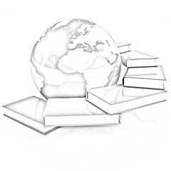 Image showing colorful books and Earth