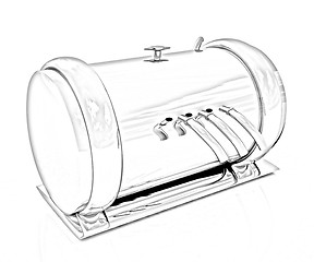 Image showing Abstract chrome metal pressure vessel