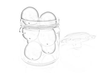 Image showing Jar with peaches