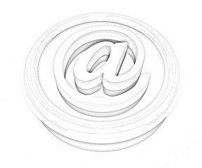 Image showing 3d button email Internet push