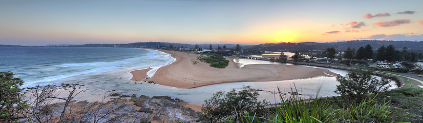 Image showing North Narrabeen beach and lakes entrance views Australia