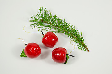 Image showing Christmas decorations red and green