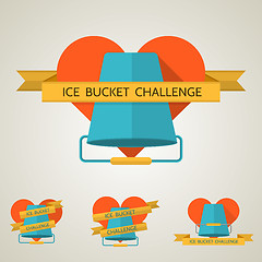 Image showing Flat concept vector illustration for Ice Bucket Challenge