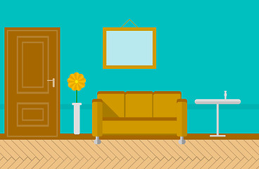 Image showing Flat vector illustration for sitting-room