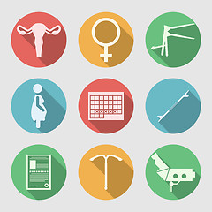 Image showing Flat vector icons for Obstetrics and Gynecology