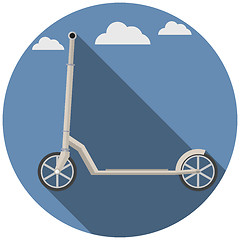 Image showing Flat vector icon for Kick Scooter