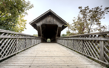 Image showing Wooden Covered Bridge