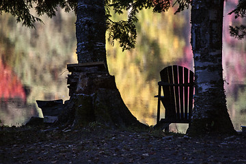 Image showing Beach Chairs in Autumn