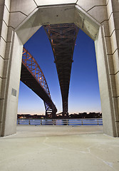 Image showing Night Photo Blue Water Bridge