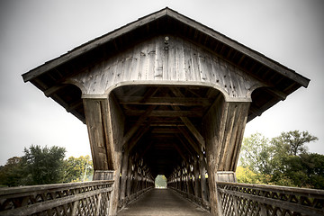 Image showing Wooden Covered Bridge