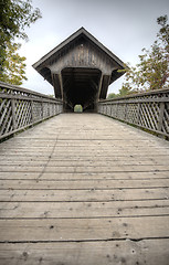 Image showing Wooden Covered Bridge