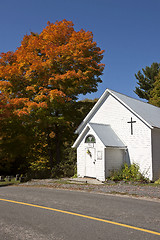 Image showing Old Country Church in Autumn