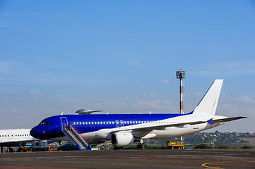 Image showing Commercial airplane at airport