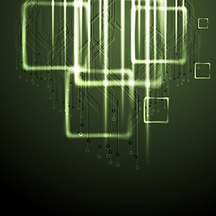 Image showing Green shiny technology background