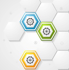Image showing Hexagons infographic design