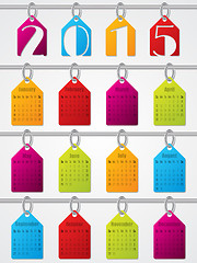 Image showing Hanging labels 2015 calendar design