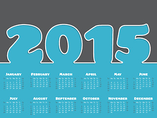 Image showing Simple 2015 calendar design