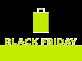 Image showing Black friday background with shopping bag