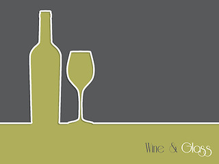 Image showing Wine advertisement background design with bottle and glass