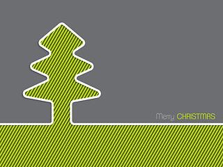 Image showing Christmas greeting card with striped christmas tree