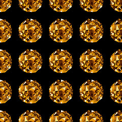 Image showing Disco ball. Gold seamless background.