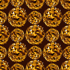 Image showing Disco ball. Gold seamless background.