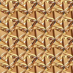 Image showing Gold seamless polygonal pattern.