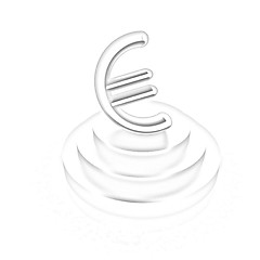 Image showing Euro sign on podium. 3D icon