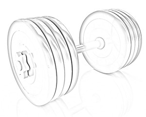 Image showing Colorful dumbbell 