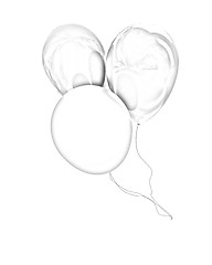 Image showing Color glossy balloons isolated on white 