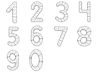 Image showing Wooden numbers set 