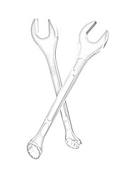 Image showing Crossed wrenches 