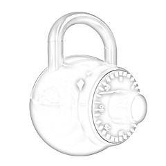 Image showing Illustration of security concept with glossy locked combination 