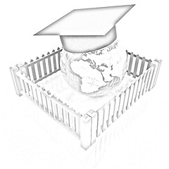 Image showing Global education concept in closed colorfull fence. Concept educ