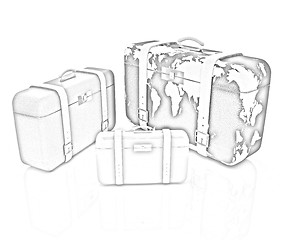 Image showing suitcases for travel 