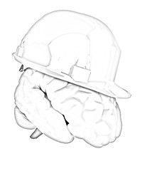 Image showing hard hat on brain