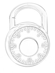 Image showing Illustration of security concept with metal locked combination p