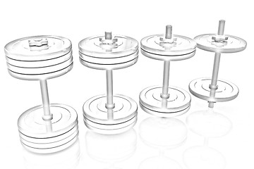 Image showing Colorful dumbbells 