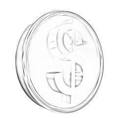 Image showing Gold coin with dollar sign