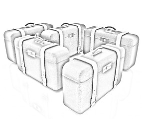 Image showing Brown traveler's suitcases 