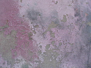 Image showing Peeling purple paint