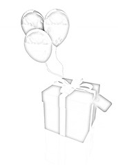 Image showing Gift box with balloon for summer 