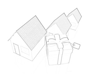 Image showing Houses and gift 