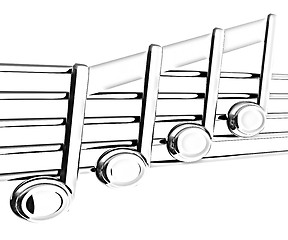 Image showing 3D music note on stave on a white 