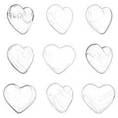 Image showing Gold hearts set for wedding design 