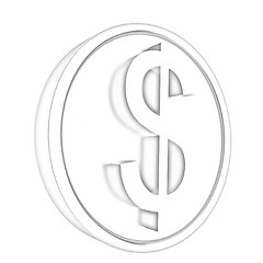 Image showing Metall coin with dollar sign