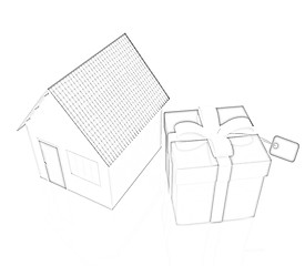 Image showing Houses and gift 